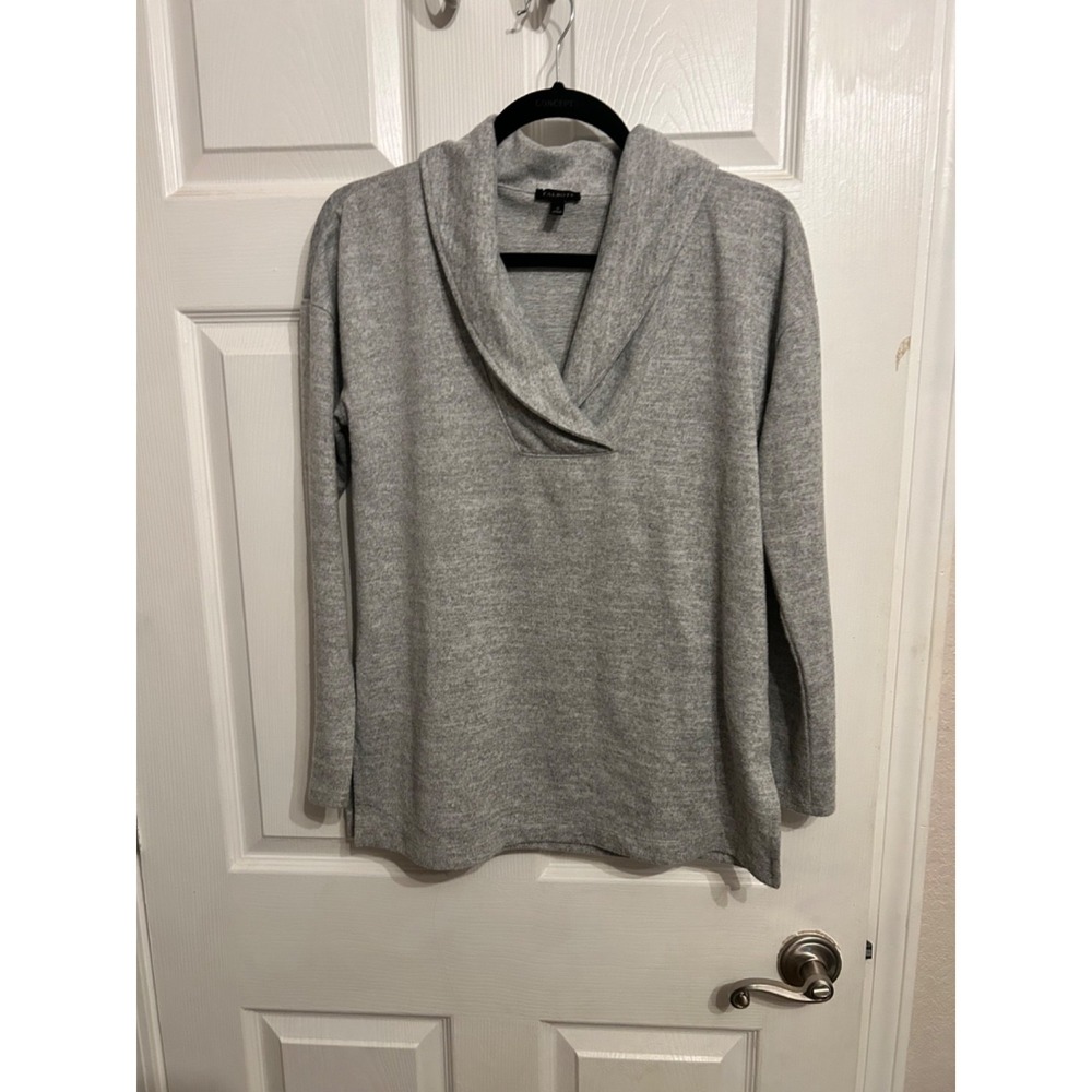 Women's Talbots S Brushed Melange Shawl‎ Collar Sweater ultra soft sweatshirt